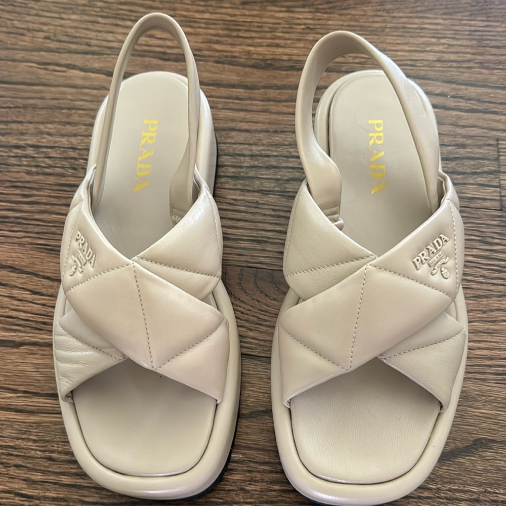 Prada Cream Women's Sandals